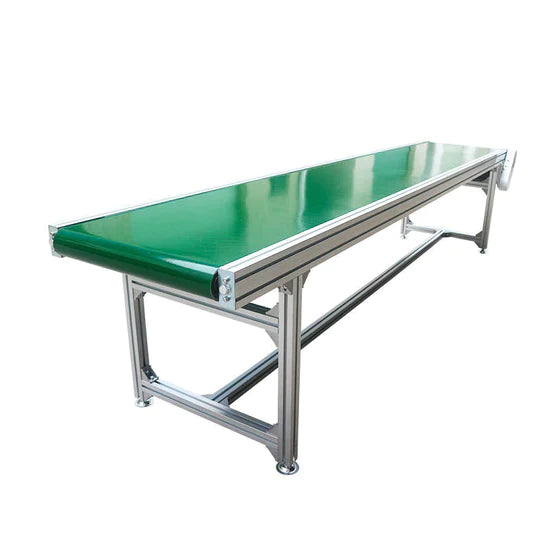 Adjustable speed control conveyor , 500x600mm green PVC belt.