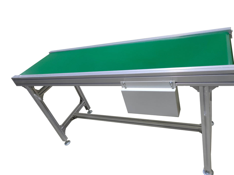 Adjustable speed control conveyor  300x1000mm green PVC belt