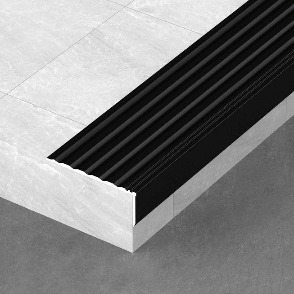 Aluminum Alloy Stair Nosing Edge Trim Step Nose trim Black 5x2cm