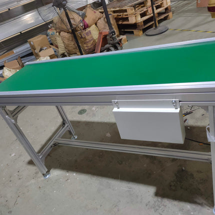 Adjustable speed control conveyor 400x1000mm green PVC belt